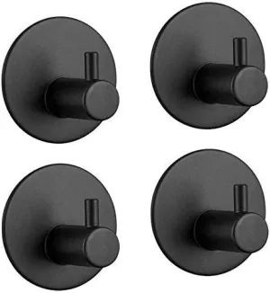 4 Pack Stainless Steel self-Adhesive Wall Hook for Bathroom and Kitchen