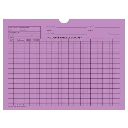 Accounts Payable Voucher Jackets - Colorful Large 12" × 9" Size, 32# Kraft Paper - Organize Invoices, Statements, Receipts - Shrink-Wrapped (100/Pack)