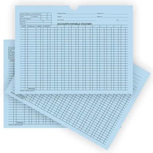 Accounts Payable Voucher Jackets - Colorful Large 12" × 9" Size, 32# Kraft Paper - Organize Invoices, Statements, Receipts - Shrink-Wrapped (100/Pack)