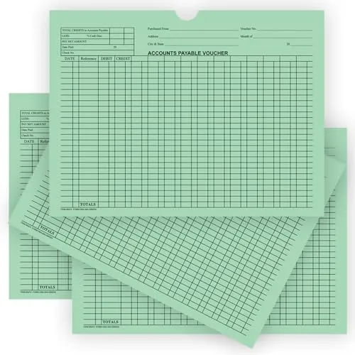 Accounts Payable Voucher Jackets - Colorful Large 12" × 9" Size, 32# Kraft Paper - Organize Invoices, Statements, Receipts - Shrink-Wrapped (100/Pack)