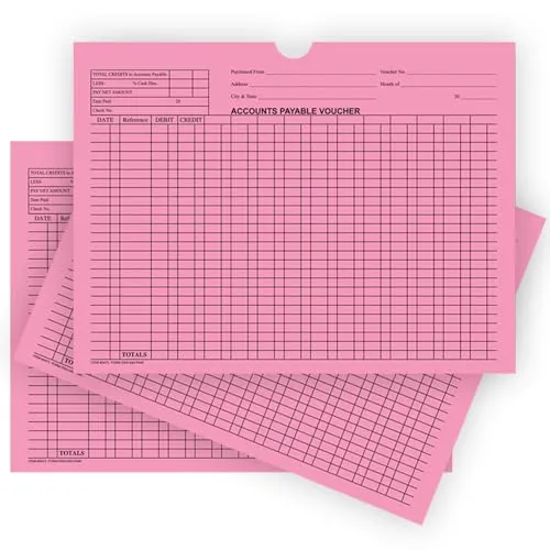 Accounts Payable Voucher Jackets - Colorful Large 12" × 9" Size, 32# Kraft Paper - Organize Invoices, Statements, Receipts - Shrink-Wrapped (100/Pack)