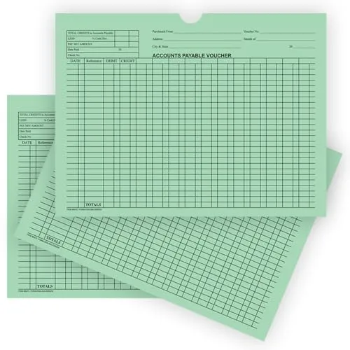 Accounts Payable Voucher Jackets - Colorful Large 12" × 9" Size, 32# Kraft Paper - Organize Invoices, Statements, Receipts - Shrink-Wrapped (100/Pack)