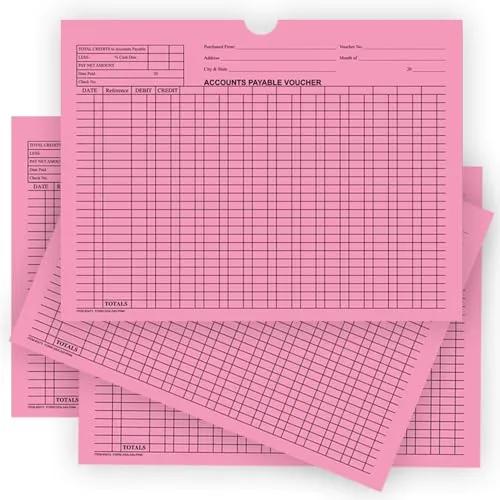 Accounts Payable Voucher Jackets - Colorful Large 12" × 9" Size, 32# Kraft Paper - Organize Invoices, Statements, Receipts - Shrink-Wrapped (100/Pack)