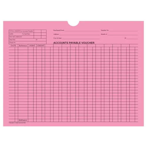 Accounts Payable Voucher Jackets - Colorful Large 12" × 9" Size, 32# Kraft Paper - Organize Invoices, Statements, Receipts - Shrink-Wrapped (100/Pack)