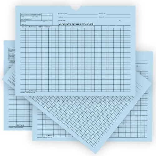 Accounts Payable Voucher Jackets - Colorful Large 12" × 9" Size, 32# Kraft Paper - Organize Invoices, Statements, Receipts - Shrink-Wrapped (100/Pack)