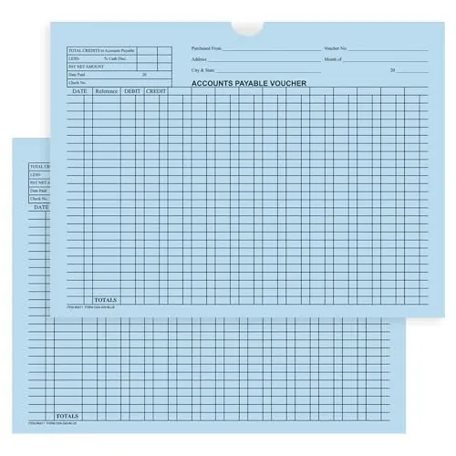 Accounts Payable Voucher Jackets - Colorful Large 12" × 9" Size, 32# Kraft Paper - Organize Invoices, Statements, Receipts - Shrink-Wrapped (100/Pack)