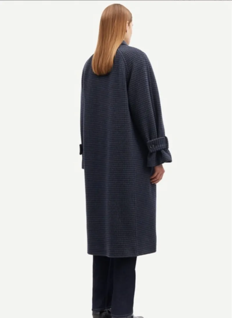 Alma Coat Blue Mix Houndstooth