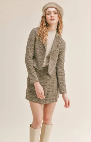 Antoinette Cropped Brown Blazer