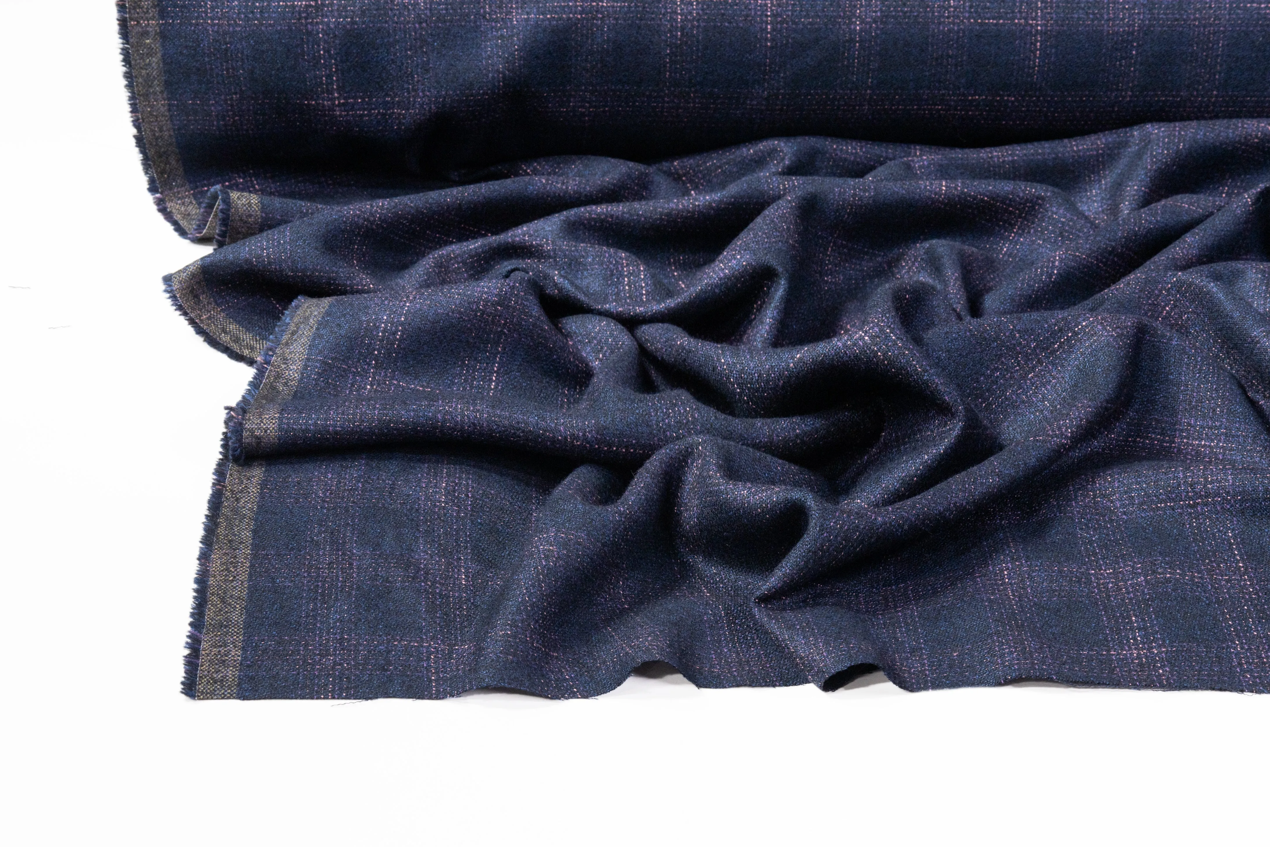 Armani - Checked Italian Wool Suiting - Navy / Purple