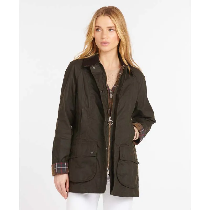 Barbour Classic Beadnell Ladies Wax Jacket - Olive