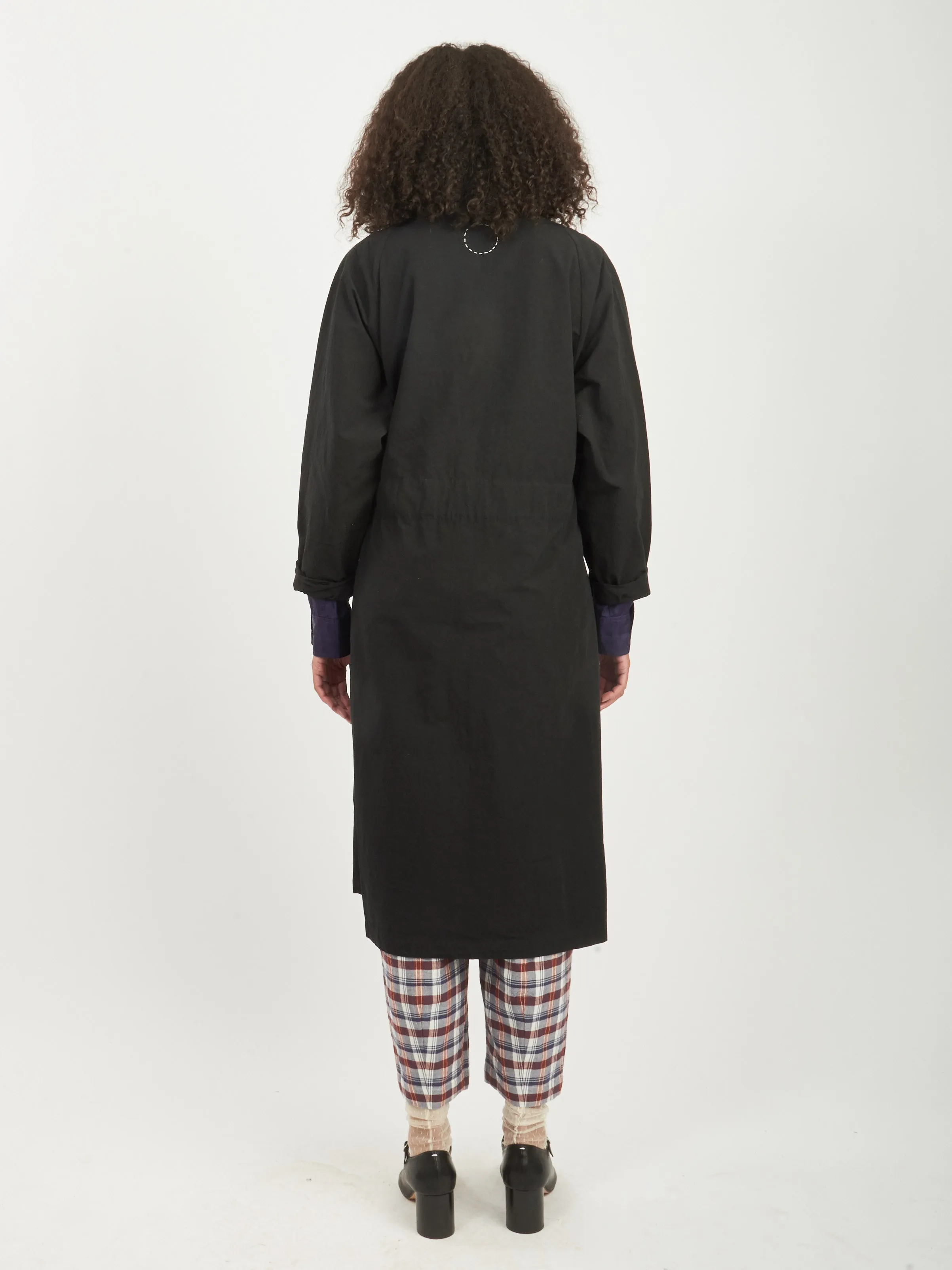 Black Cotton Linen Weather Cloth "Haori" Coat