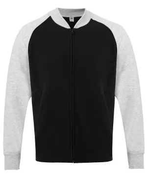 Black/Heather Grey - Baseball sweatshirt jacket