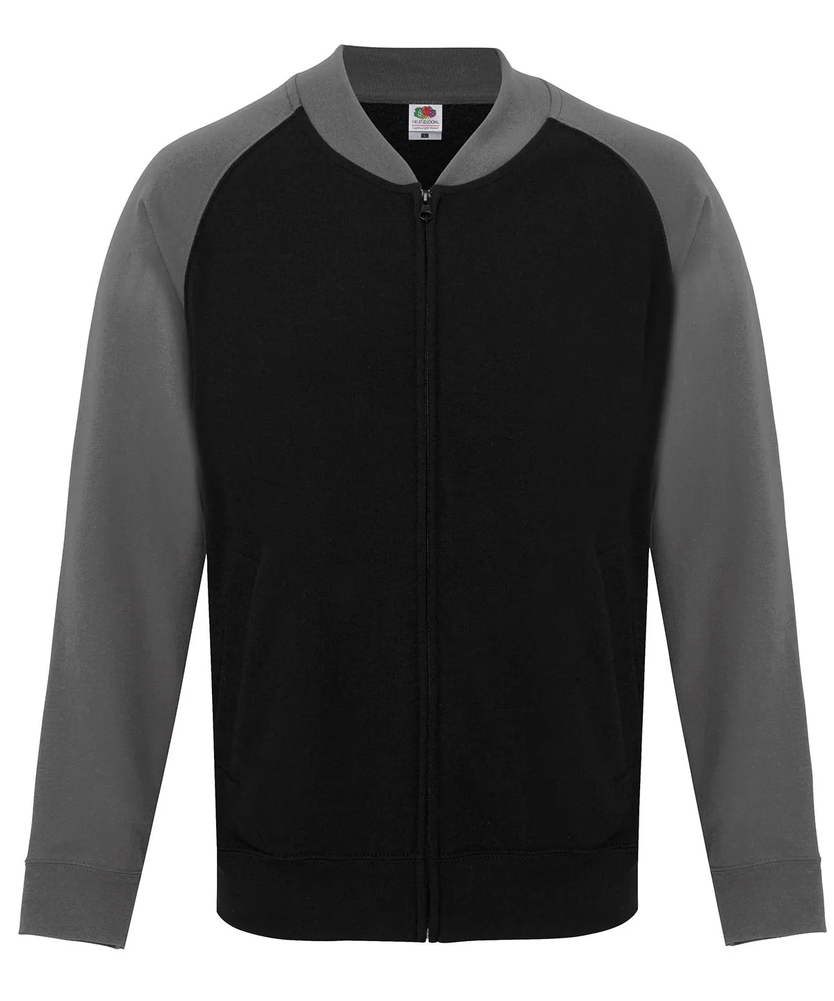 Black/Heather Grey - Baseball sweatshirt jacket