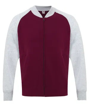 Burgundy/Heather Grey - Baseball sweatshirt jacket