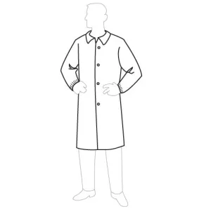 Disposable Polypropylene Lab Coat | Elastic Wrists Snap Front Closure