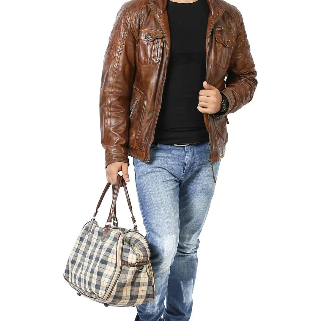 Distressed Brown Leather Jacket