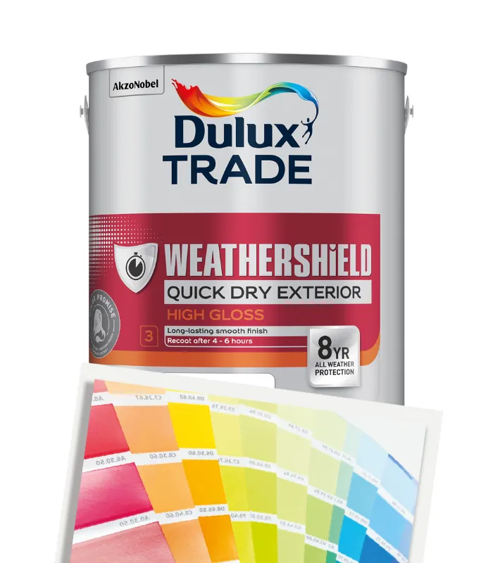 Dulux Trade Weathershield Quick Dry Exterior High Gloss - Tinted Colour Match