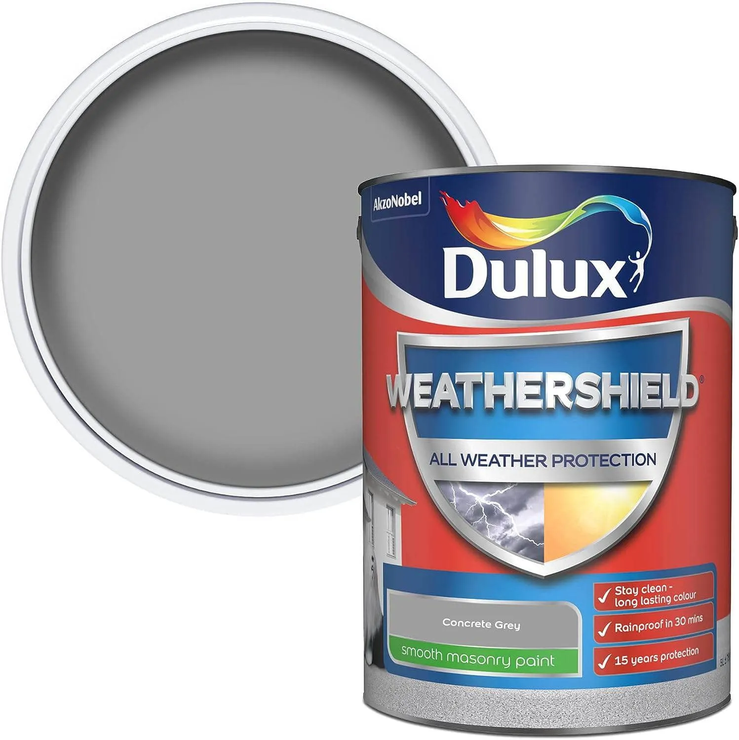 Dulux Weathershield 5L Masonry Paint - Concreate Grey