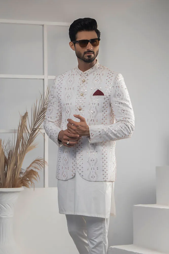 ER 2057 White Prince Coat For Men