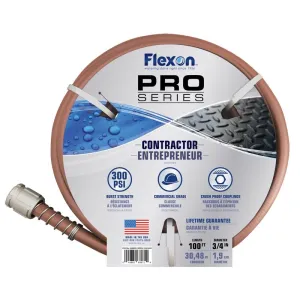 Flexon Pro Series 3/4 in. D X 100 ft. L Heavy Duty Contractor Grade Contractor Grade Hose