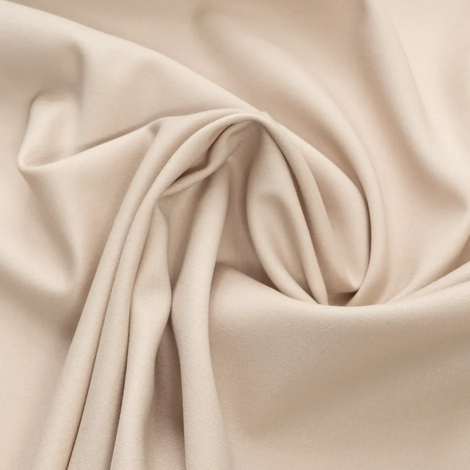 Light Beige Stretch Wool Gaberdine