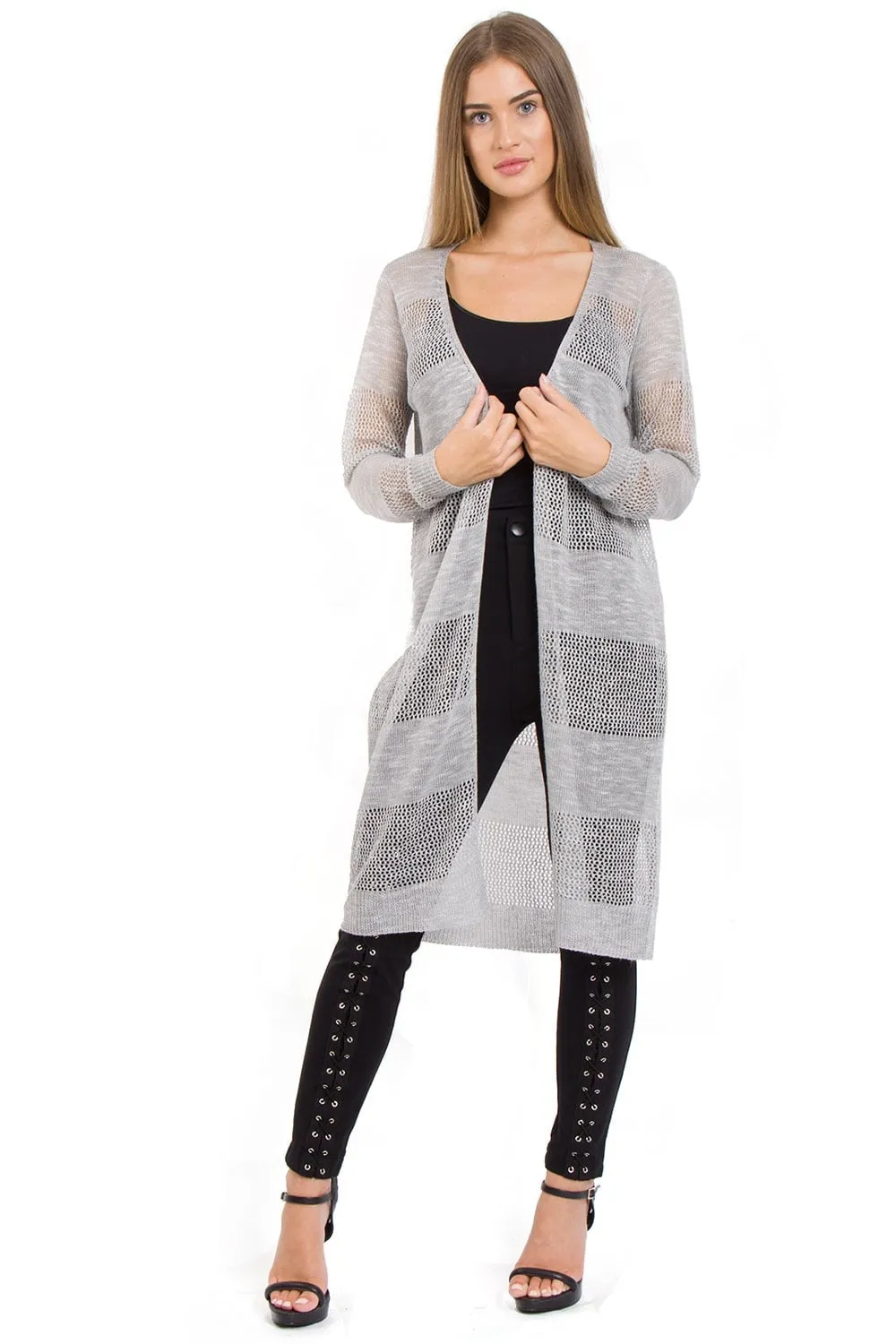 Lightweight Longline Midi Length Knitted Cape Cardigan