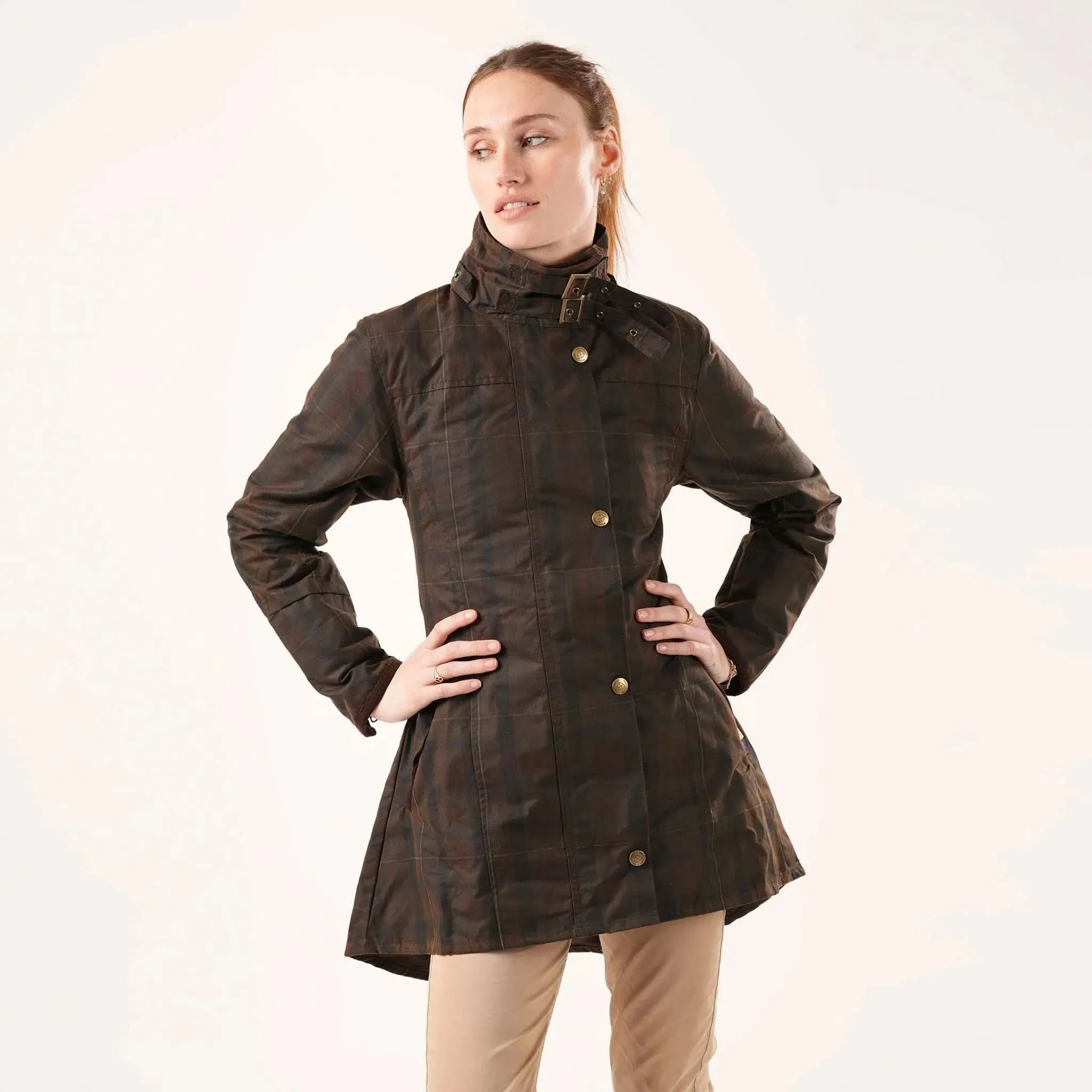 Louise Deluxe Check Wax Coat