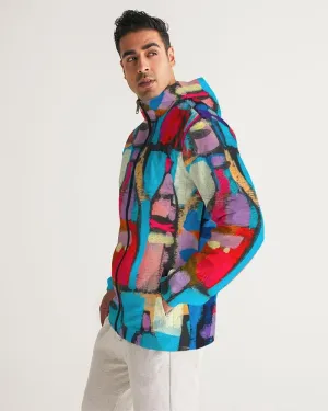 Mens Hooded Windbreaker - Multicolor Casual/sports Water Resistant