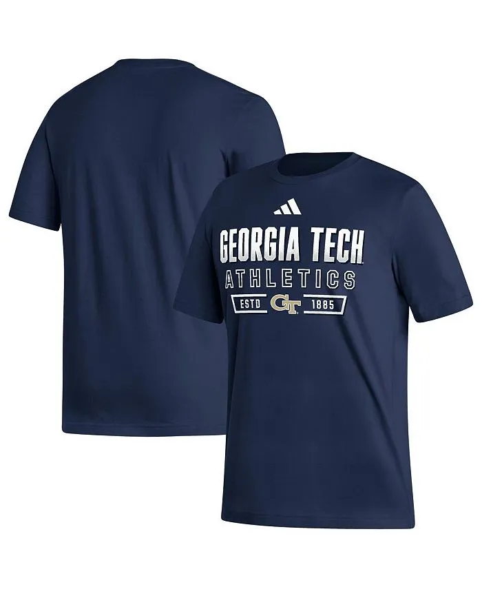 Men's Navy Yellow Georgia Tech Jackets Head of Class Fresh adidas T-Shirt, Blue