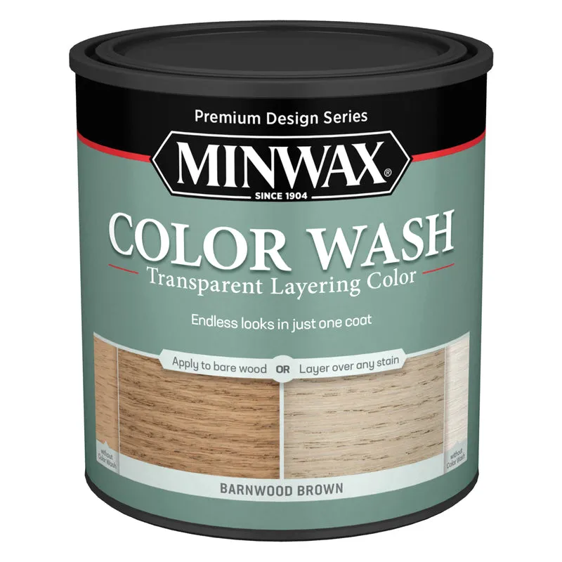 Minwax Color Wash Transparent Barnwood Brown Water-Based Wood Stain 1 qt