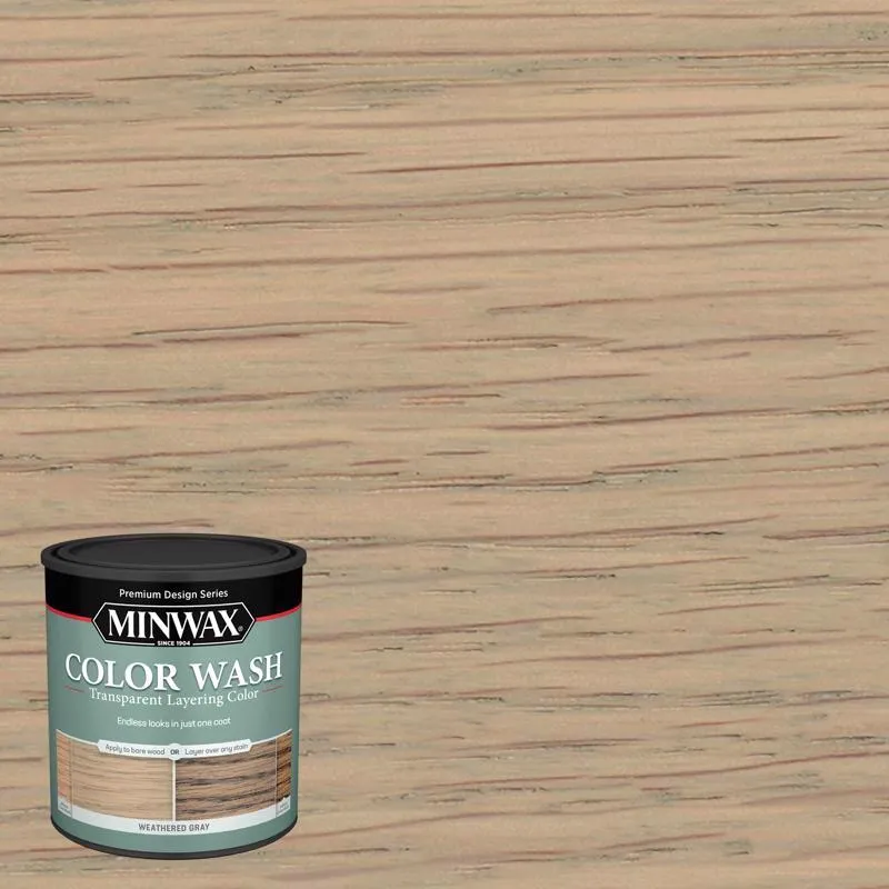 Minwax Color Wash Transparent Weathered Gray Water-Based Wood Stain 1 qt