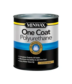 Minwax One Coat Transparent Satin Clear Polyurethane 1 qt