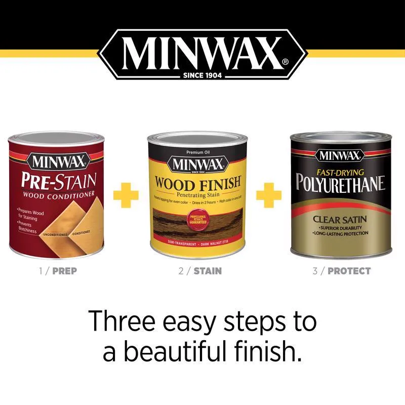 Minwax Wood Finish Semi-Transparent Mocha Penetrating Stain 1 qt. (4 Pack)