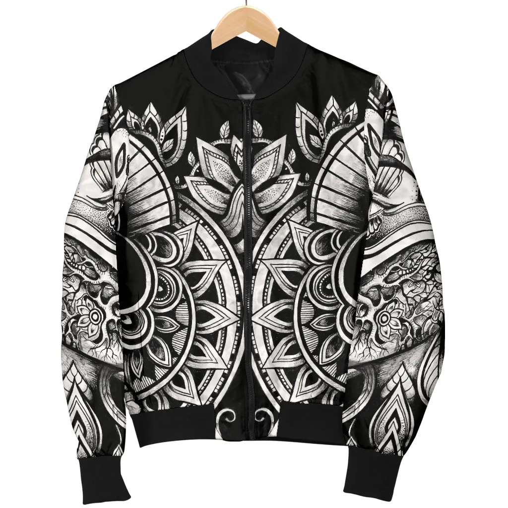 Organic Spirit B/W Mens Bomber Jacket | Mil Et Une