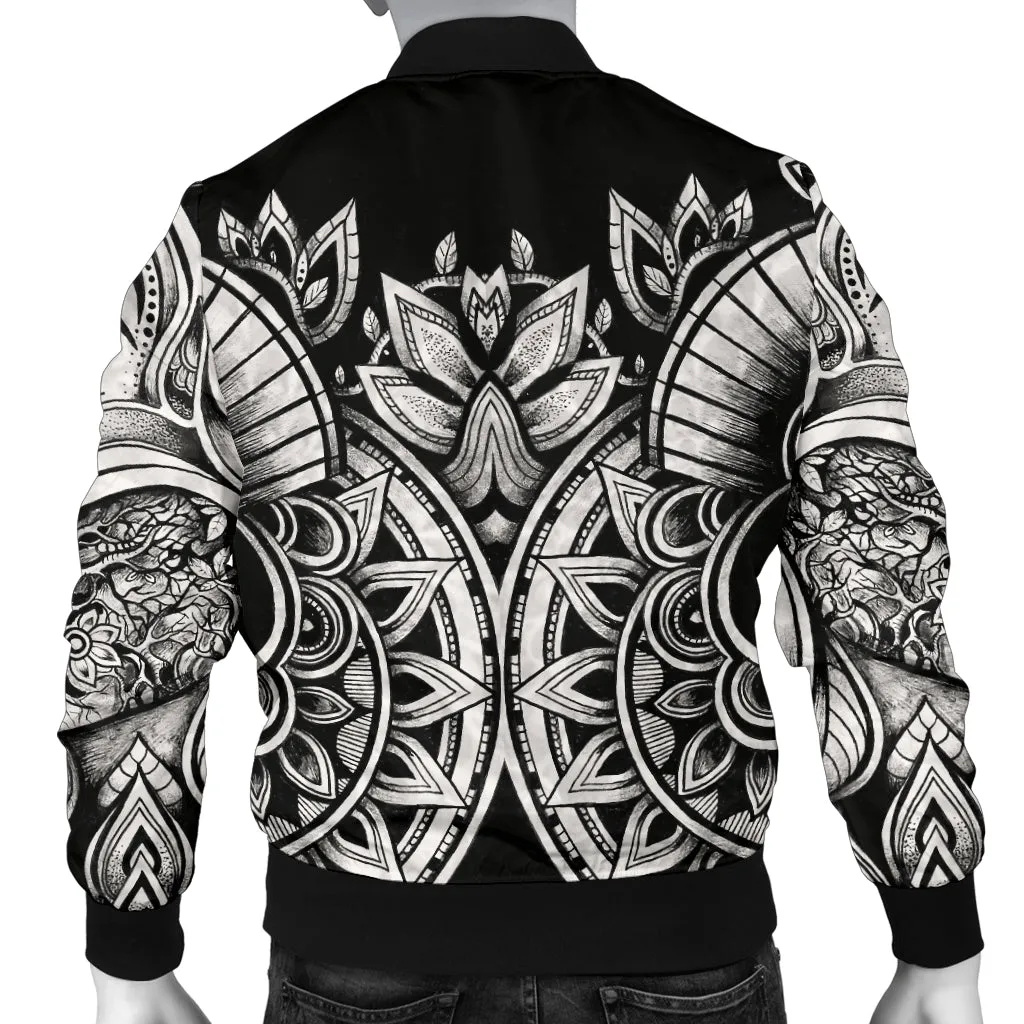 Organic Spirit B/W Mens Bomber Jacket | Mil Et Une