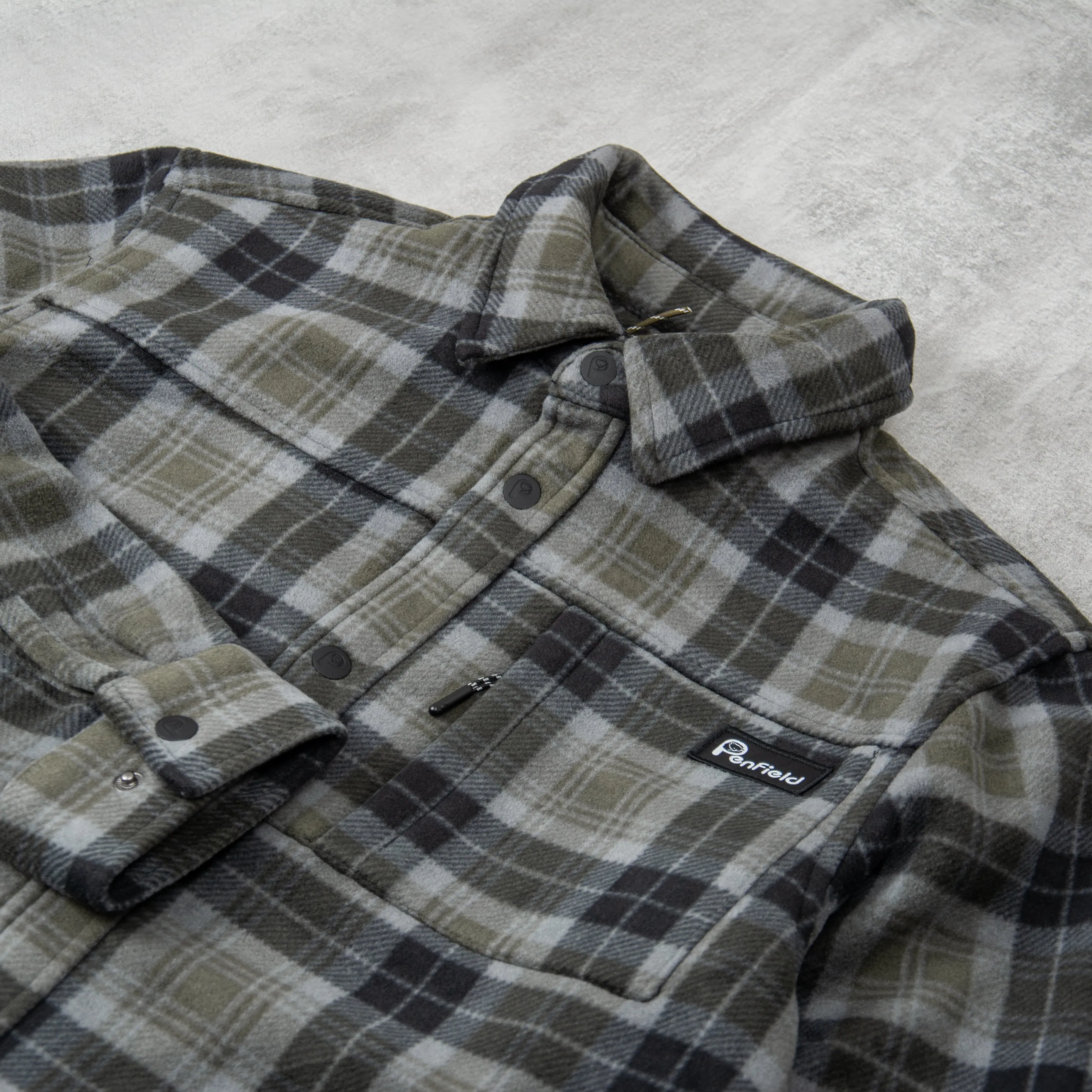 Penfield Checked Polar Fleece - Forest Night