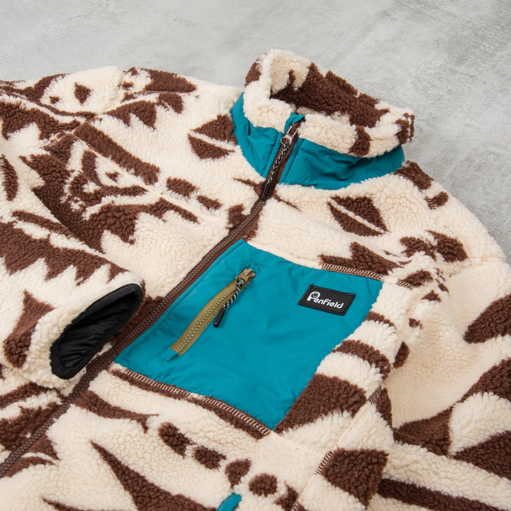 Penfield Mattawa Geo Print Fleece - Shaved Chocolate