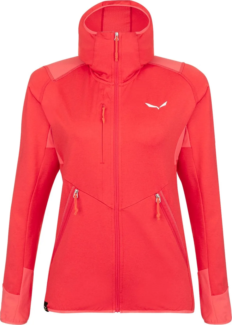 Salewa Women&#x27;s Agner Hybrid Polarlite Durastretch Hooded Jacket Calypso Coral Melange | Buy Salewa Women&#x27;s Agner Hybrid Polarlite Durastretch Hooded Jacket Calypso Coral Melange here | Outnorth