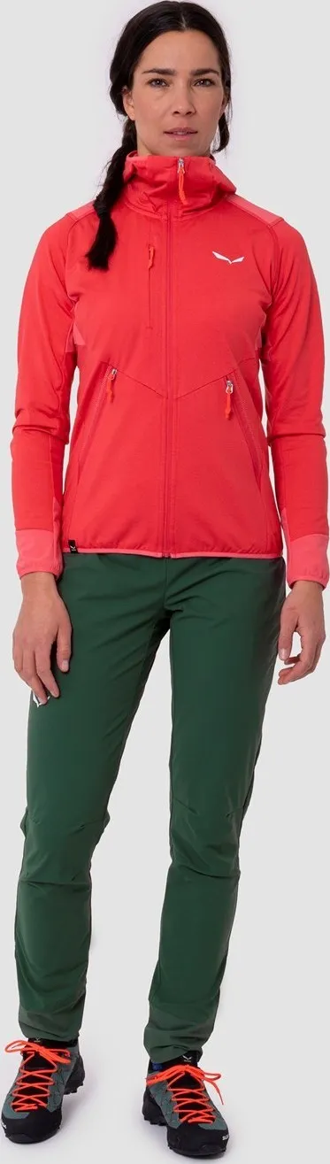 Salewa Women&#x27;s Agner Hybrid Polarlite Durastretch Hooded Jacket Calypso Coral Melange | Buy Salewa Women&#x27;s Agner Hybrid Polarlite Durastretch Hooded Jacket Calypso Coral Melange here | Outnorth