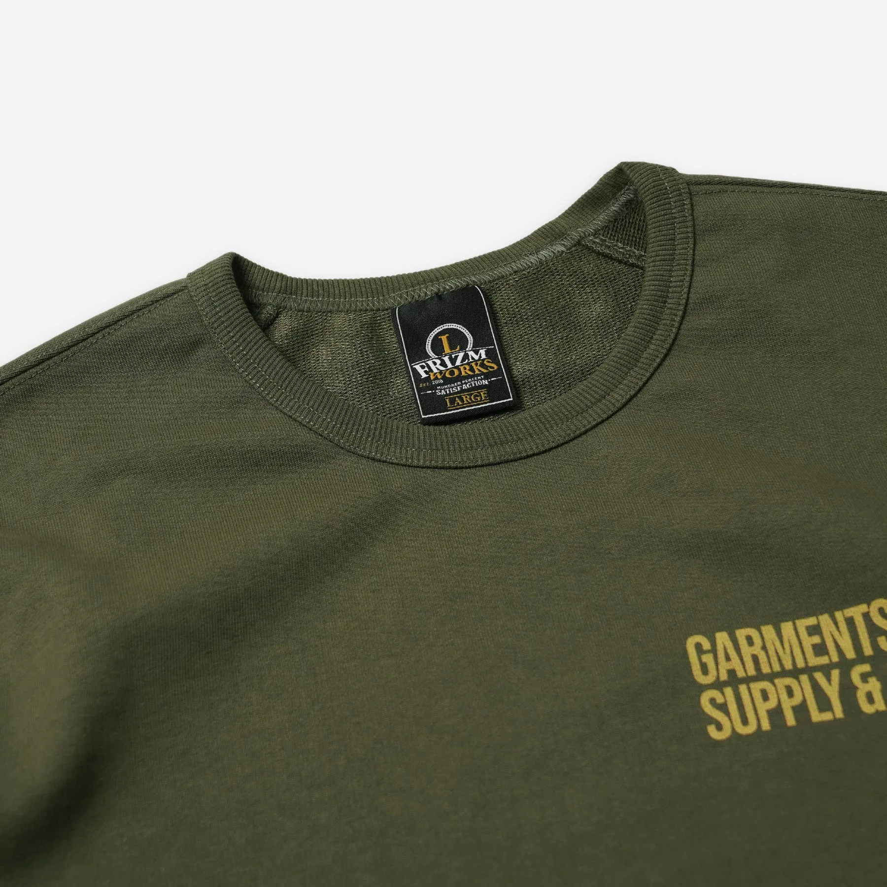 SERVICE LABEL SWEATSHIRT -  OLIVE