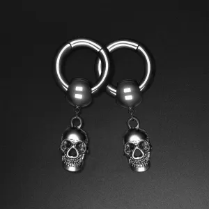 Skull Hanger Black PVD Magnetic Ear Weight