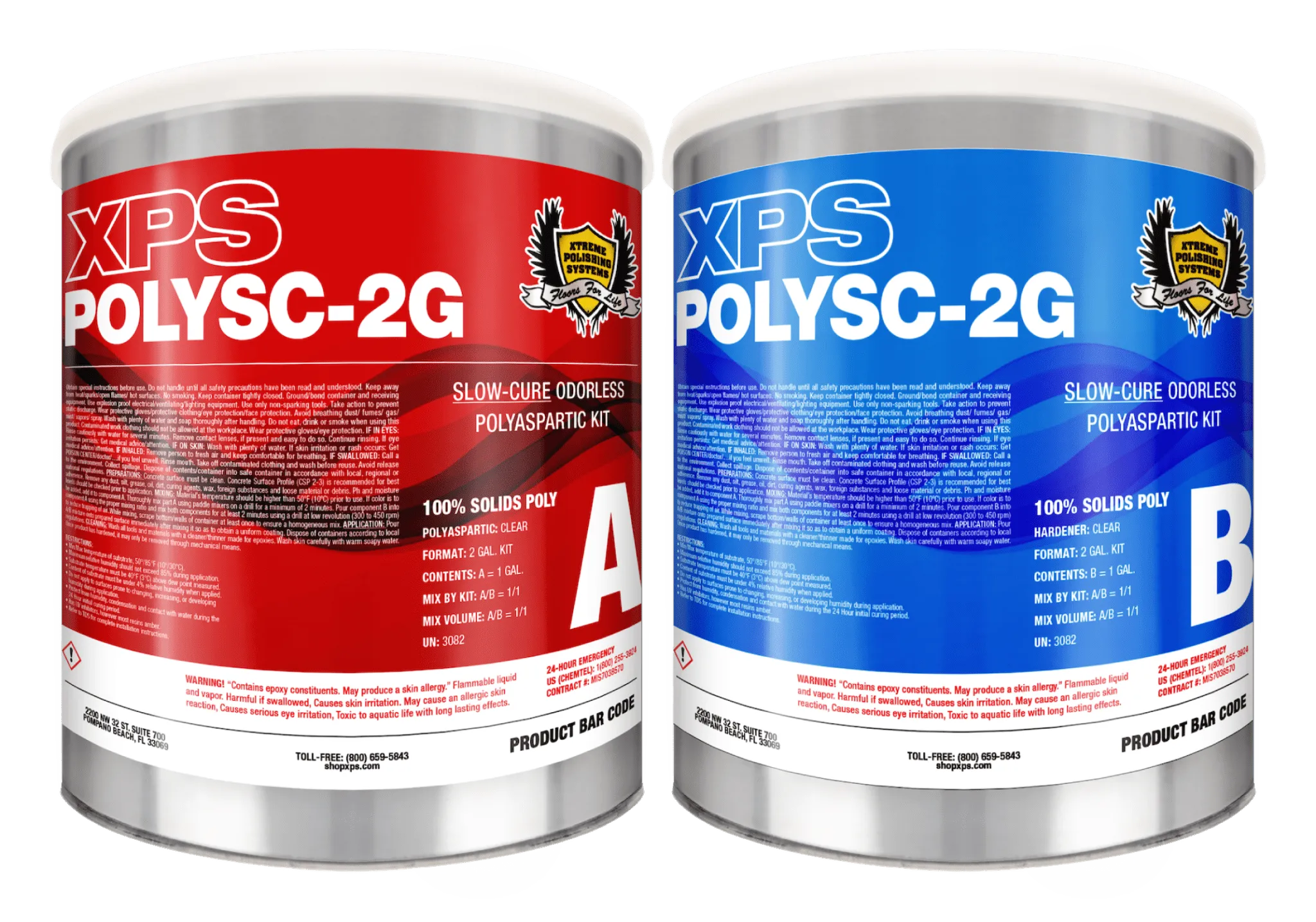 Slow Cure Polyaspartic Floor Coating -  XPS SC Poly 2 Gal. Kit (PACT-8084)