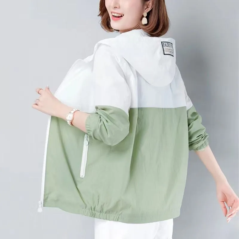 UV-Protective Casual Loose Fit Breathable Cropped Windbreaker