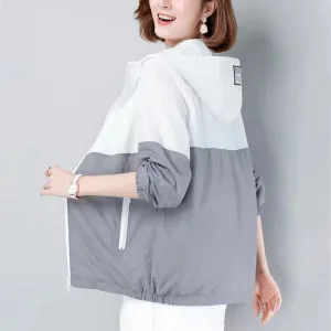 UV-Protective Casual Loose Fit Breathable Cropped Windbreaker