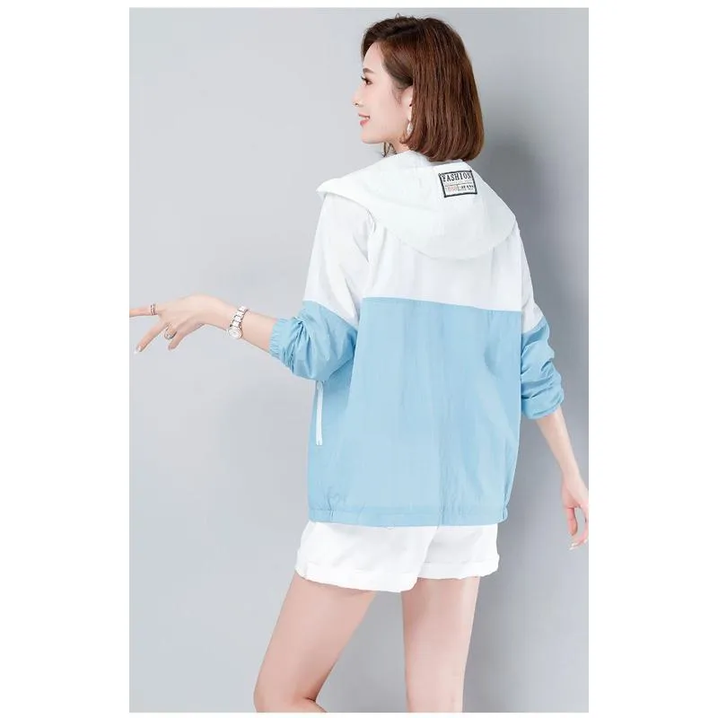 UV-Protective Casual Loose Fit Breathable Cropped Windbreaker