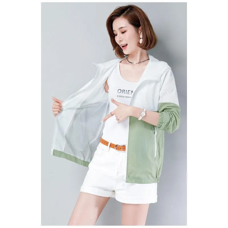 UV-Protective Casual Loose Fit Breathable Cropped Windbreaker