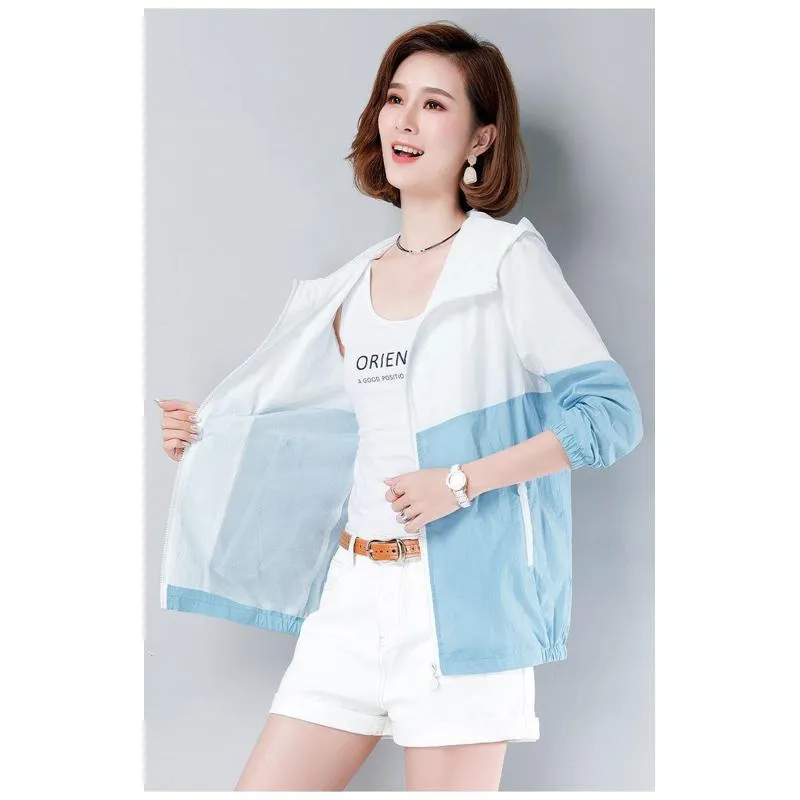 UV-Protective Casual Loose Fit Breathable Cropped Windbreaker