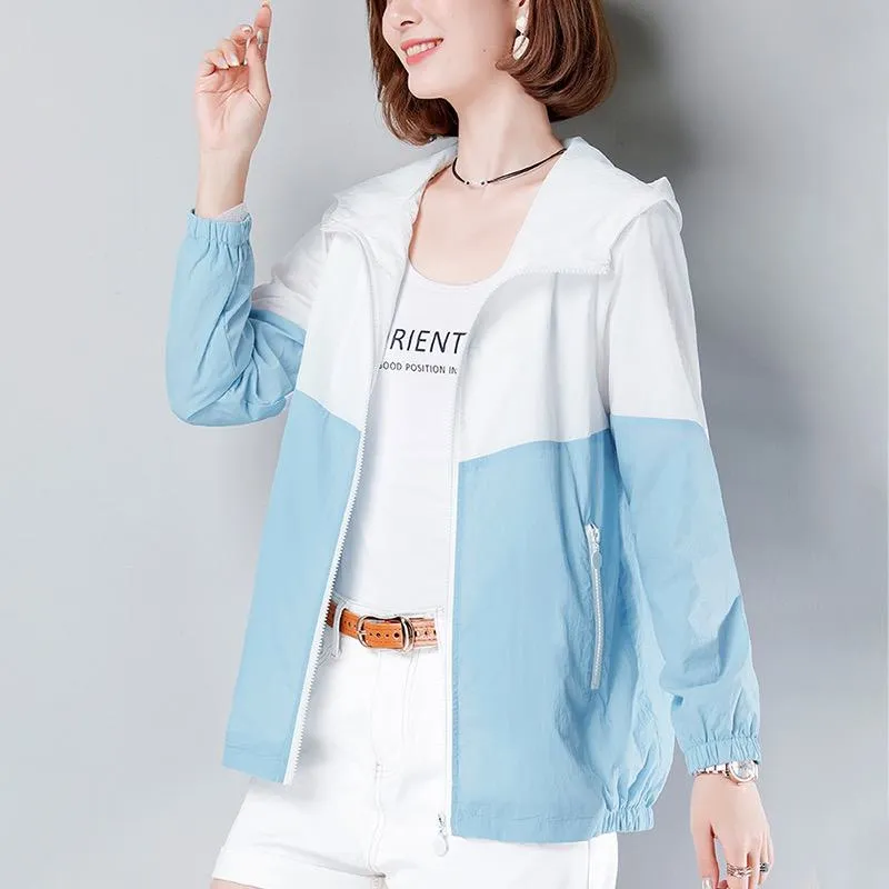 UV-Protective Casual Loose Fit Breathable Cropped Windbreaker