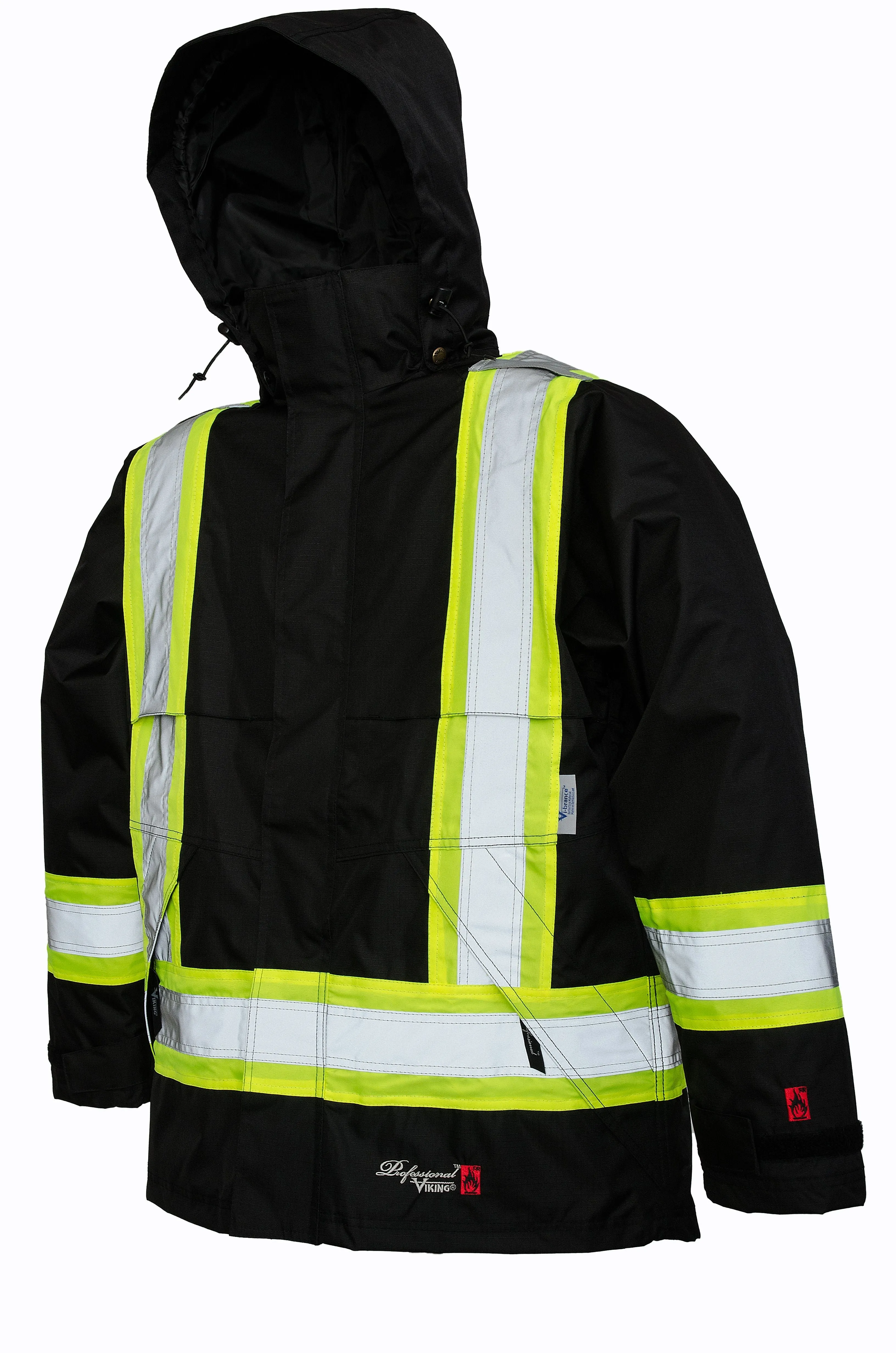 Viking Men's Professional® Journeyman Hi-Vis Class 1 Waterproof FR Trilobal Rip-Stop Hooded Jacket